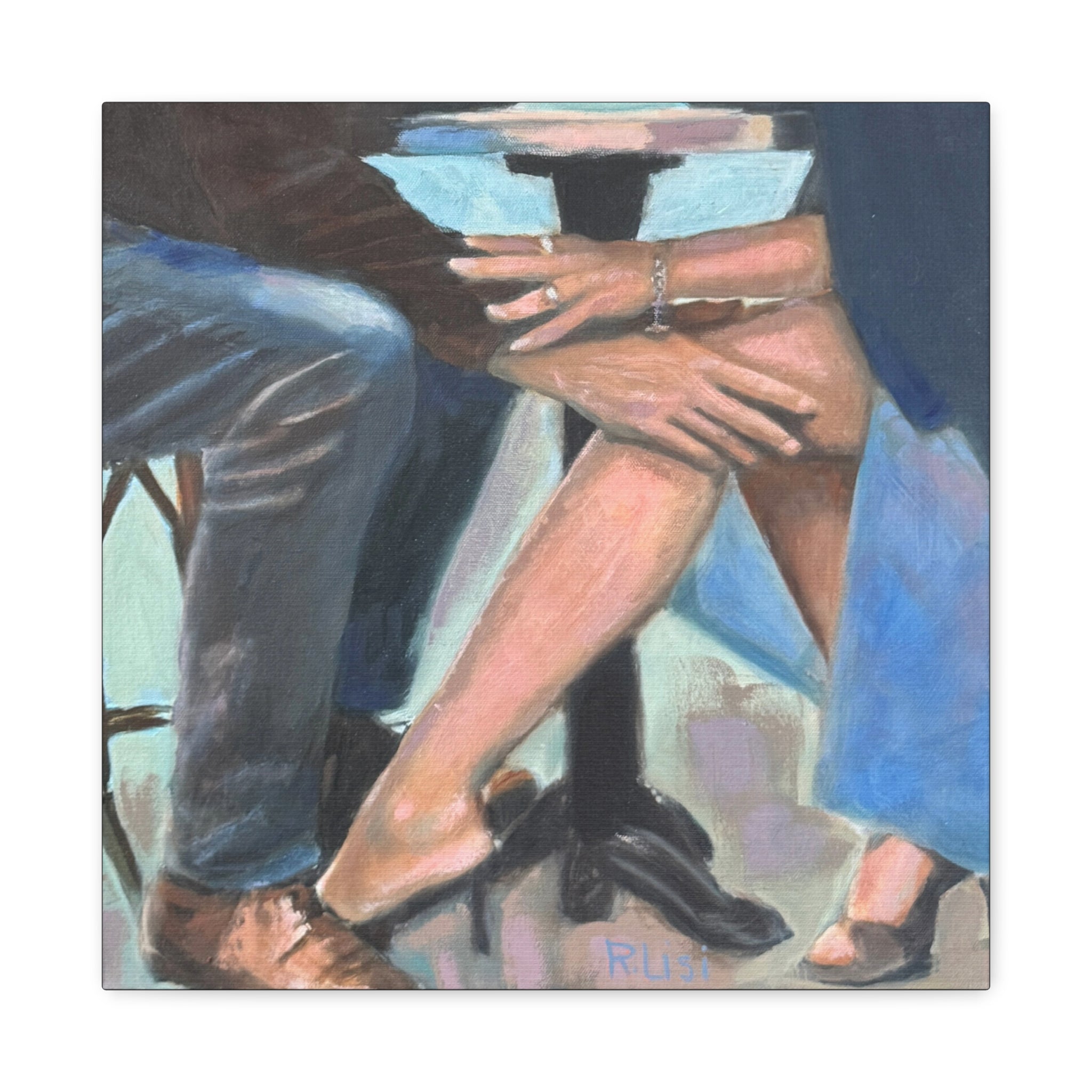 Boy Meets Girl – Footsie | 16 x 16 Fine Art Canvas Print